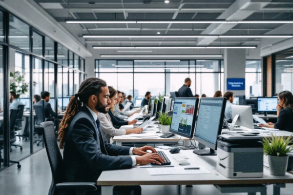 Insurance brokers in the office
